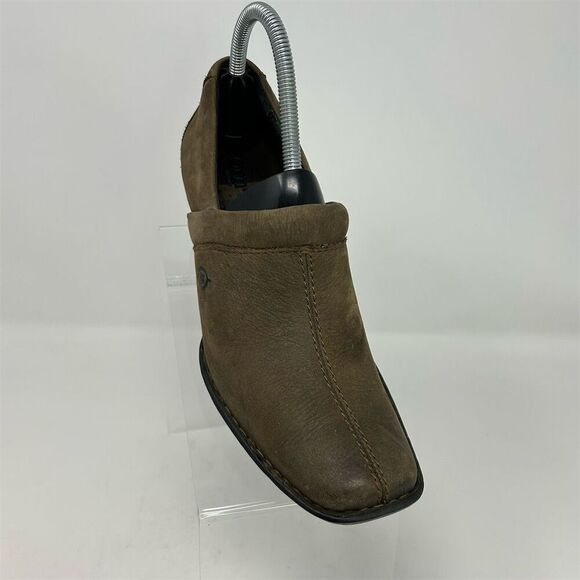 Born Women's Brown Leather Western Ankle Boots Slip On Block Heel Size 7.5M - Picture 2 of 12